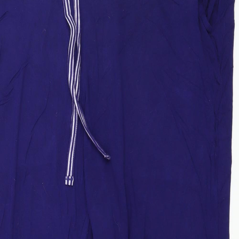 Marks and Spencer Womens Blue Striped Jersey Capri Pyjama Pants Size 22