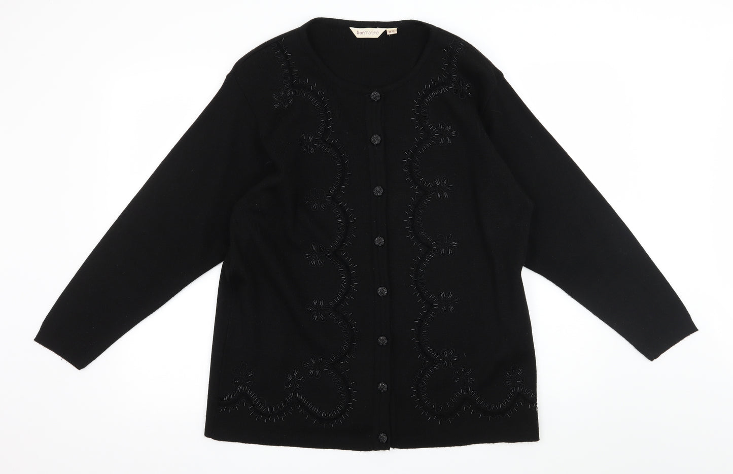 Bonmarché Womens Black  Knit Cardigan Jumper Size M