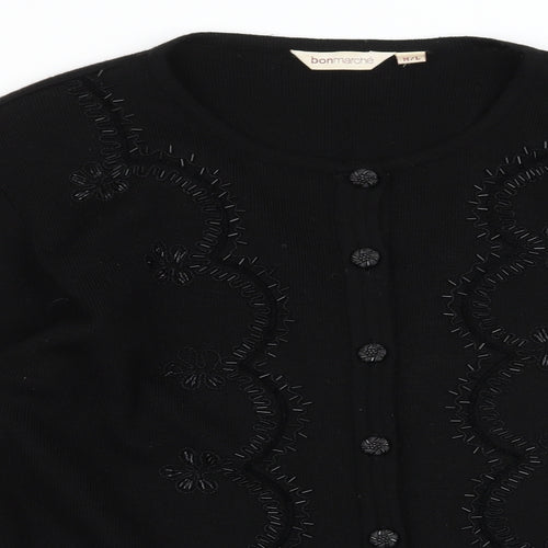 Bonmarché Womens Black  Knit Cardigan Jumper Size M