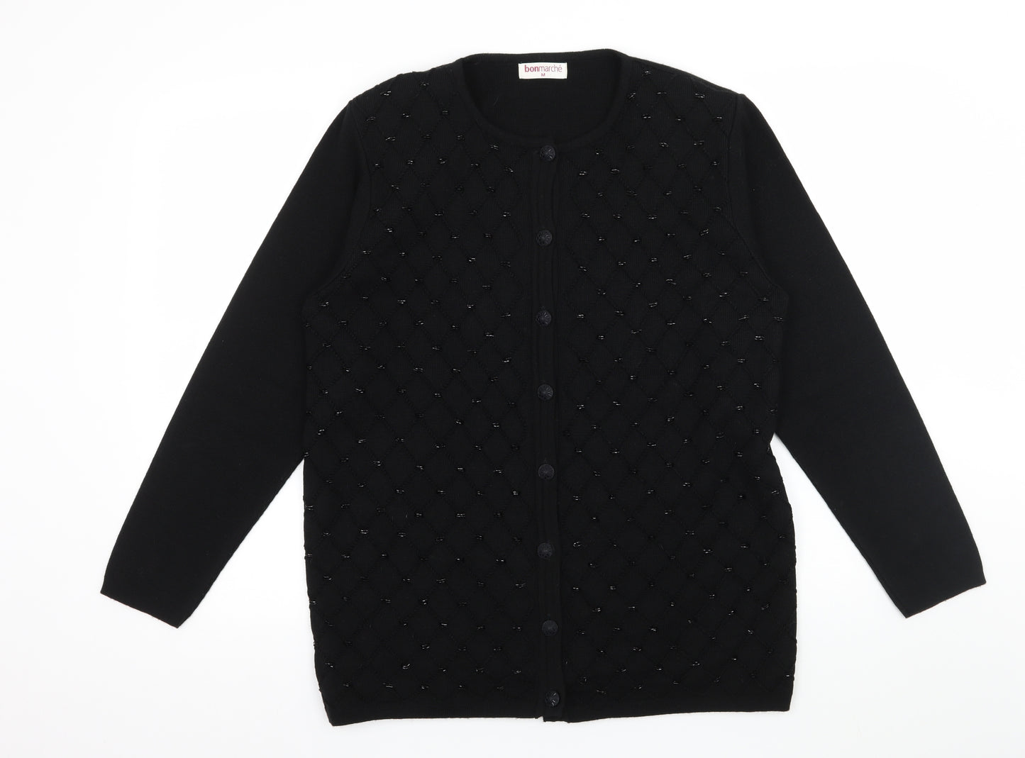 Bonmarché Womens Black  Knit Cardigan Jumper Size M