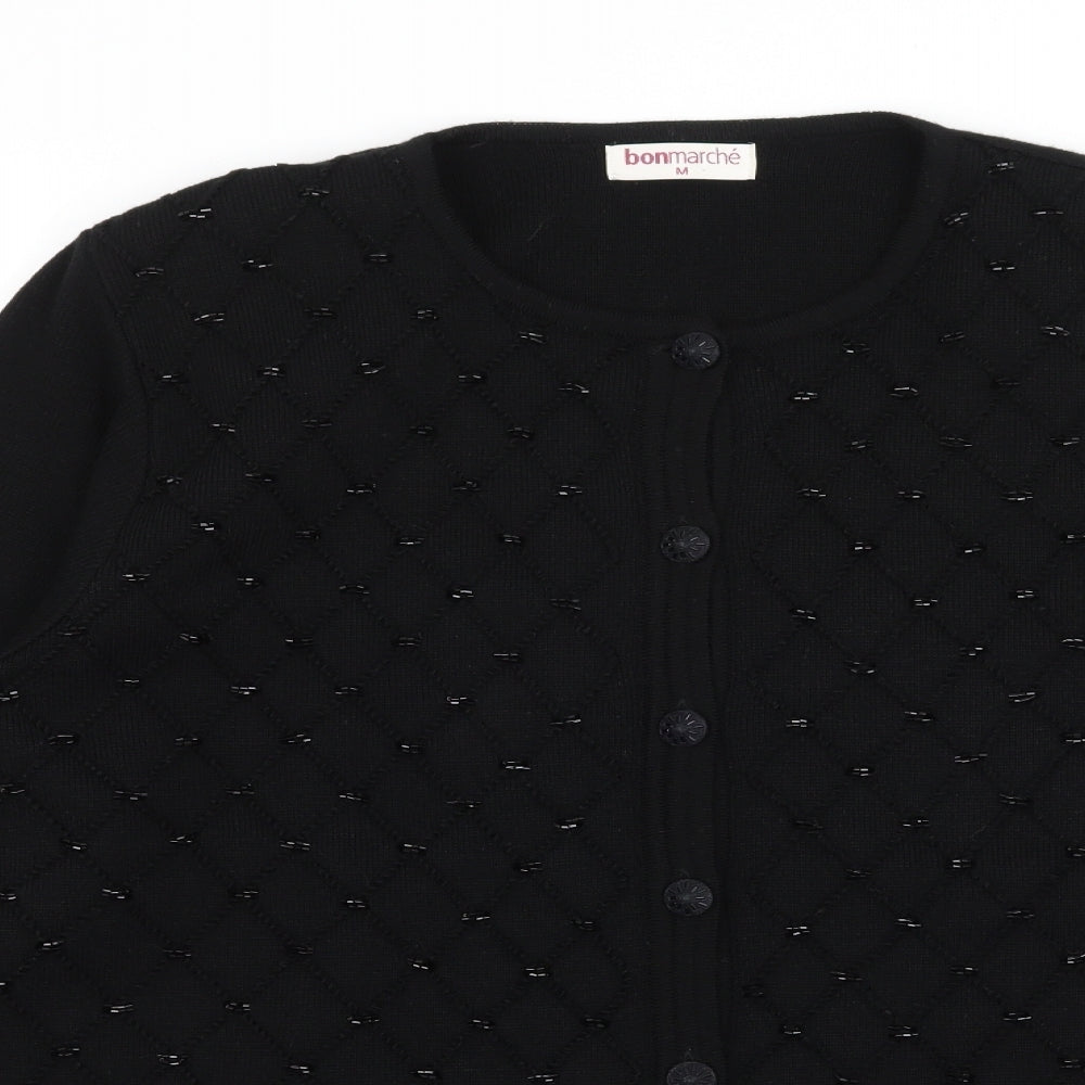Bonmarché Womens Black  Knit Cardigan Jumper Size M