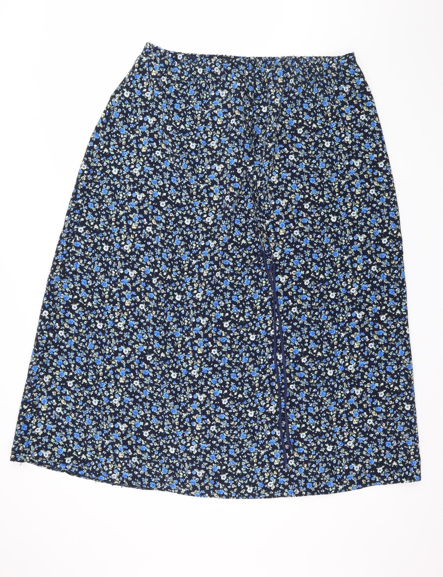 Preworn Womens Blue Floral  Flare Skirt Size 22