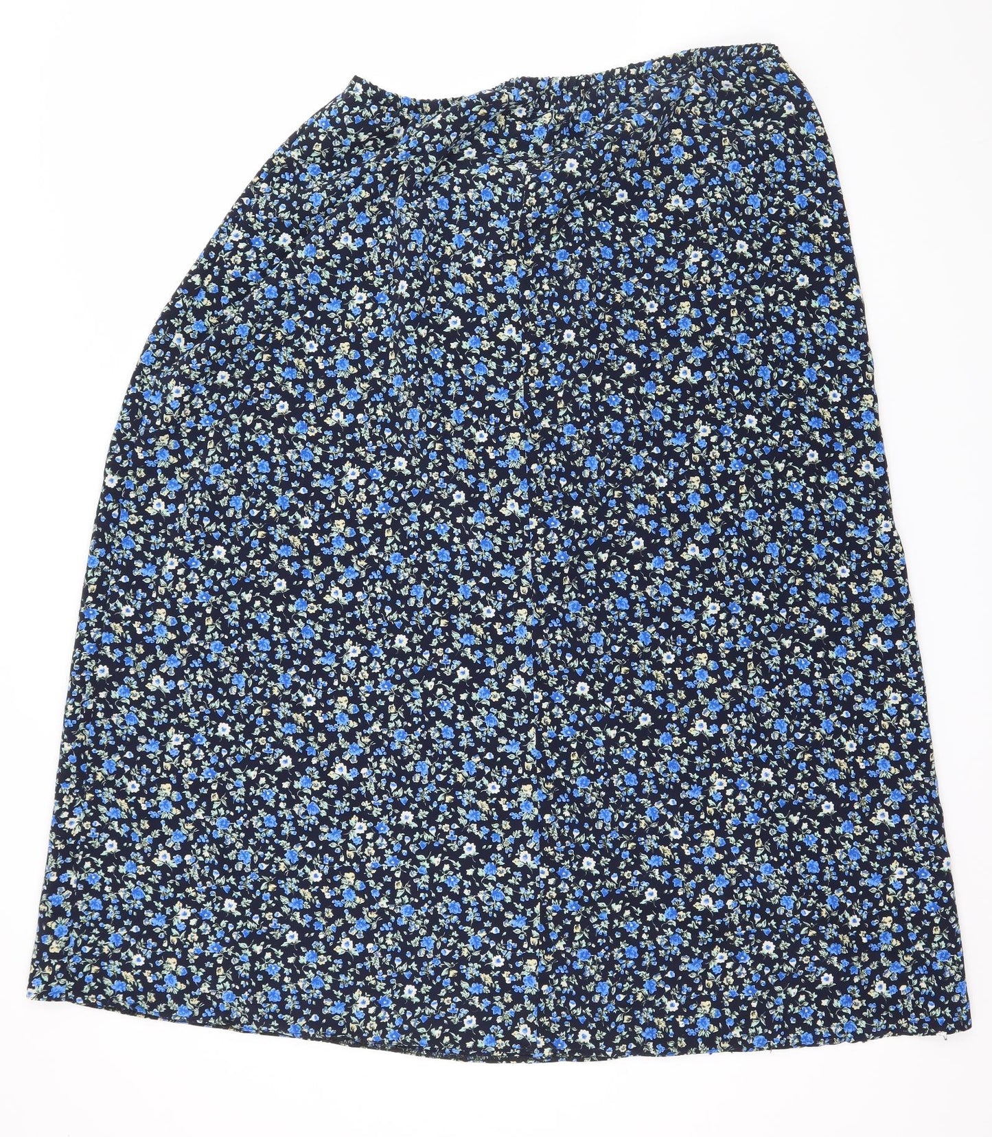 Preworn Womens Blue Floral  Flare Skirt Size 22