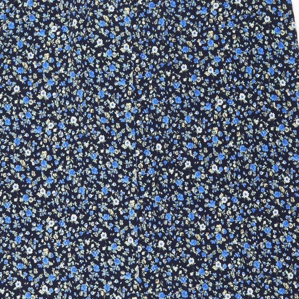 Preworn Womens Blue Floral  Flare Skirt Size 22