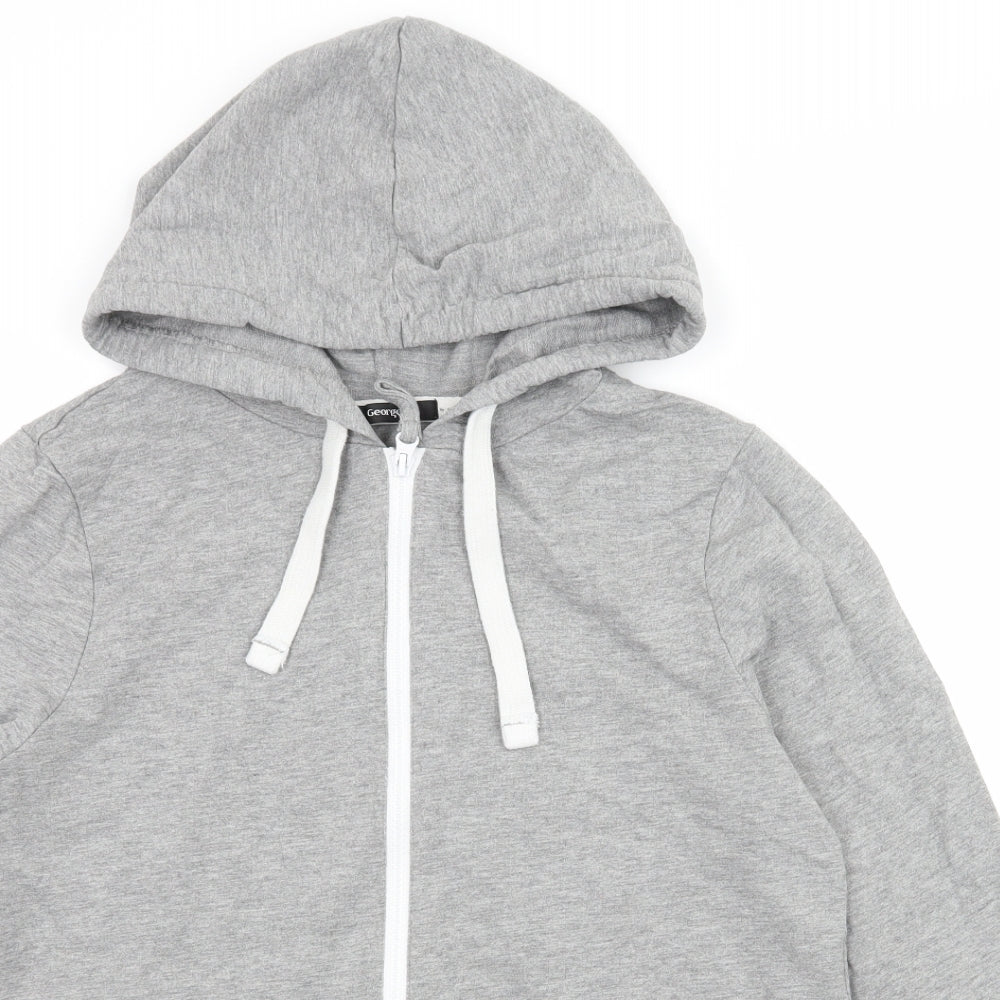George Womens Grey  Jersey Full Zip Hoodie Size 14