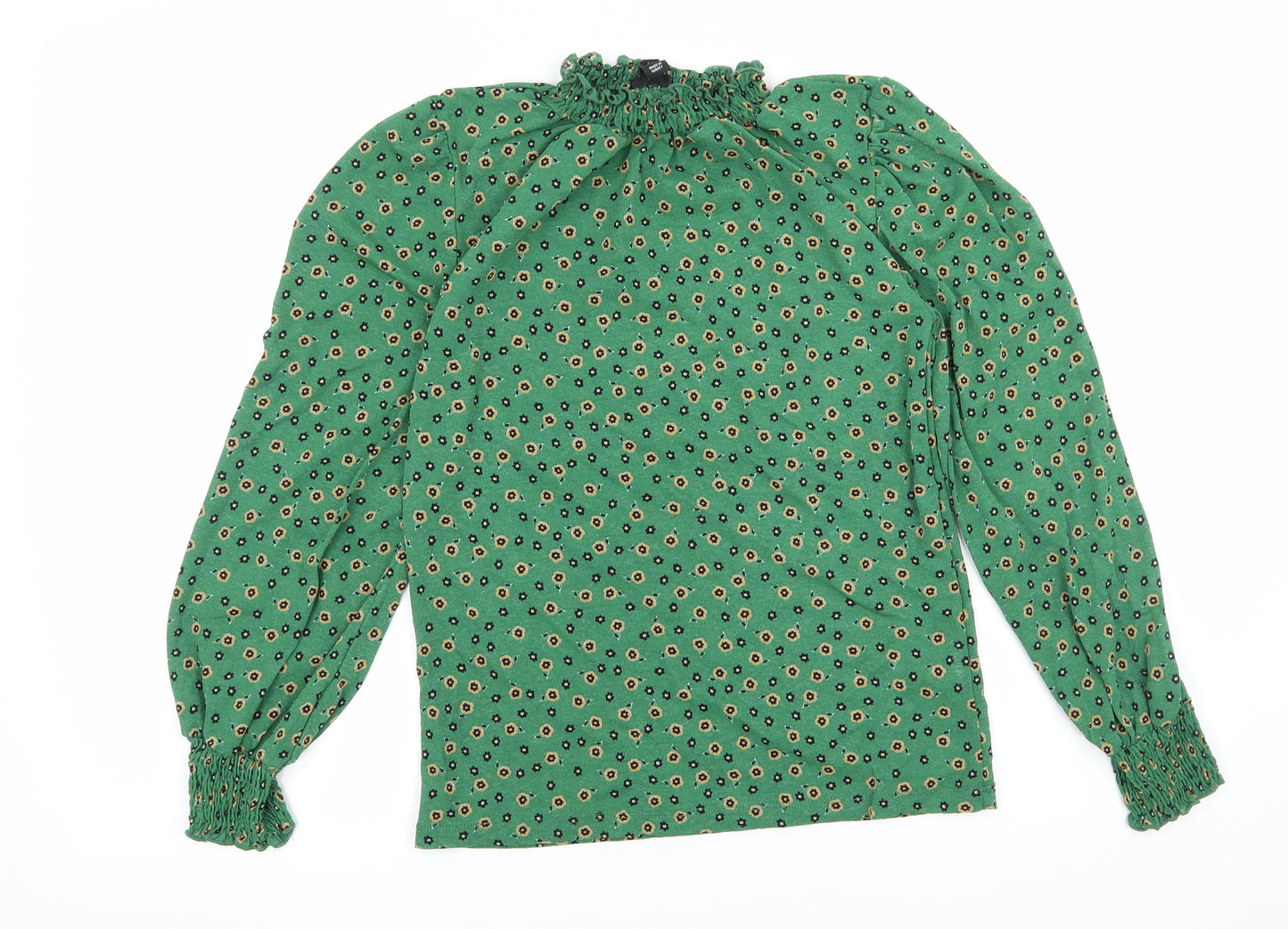 River Island Womens Green Floral Jersey Basic T-Shirt Size 6