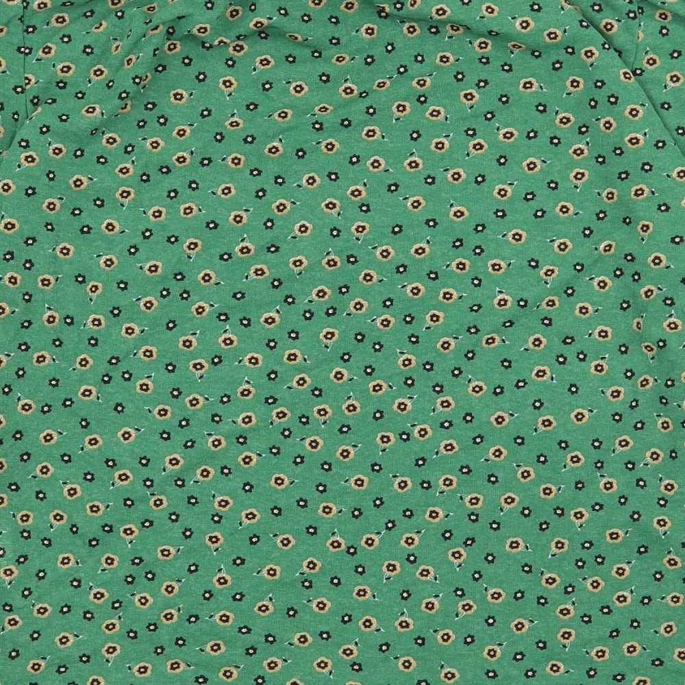 River Island Womens Green Floral Jersey Basic T-Shirt Size 6