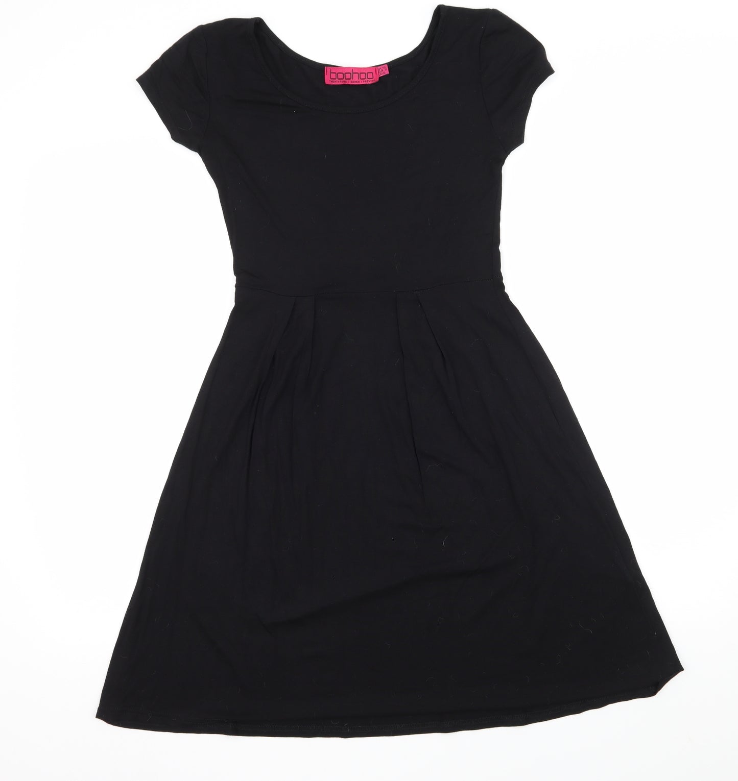 Boohoo Womens Black  Jersey Skater Dress  Size 10