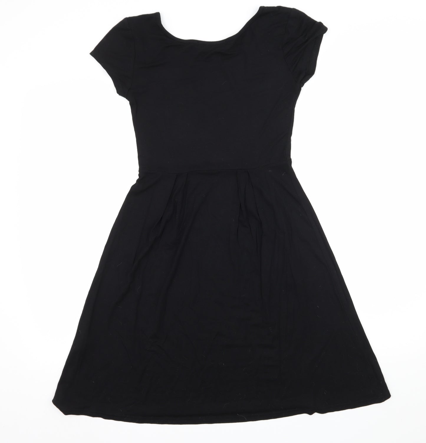 Boohoo Womens Black  Jersey Skater Dress  Size 10