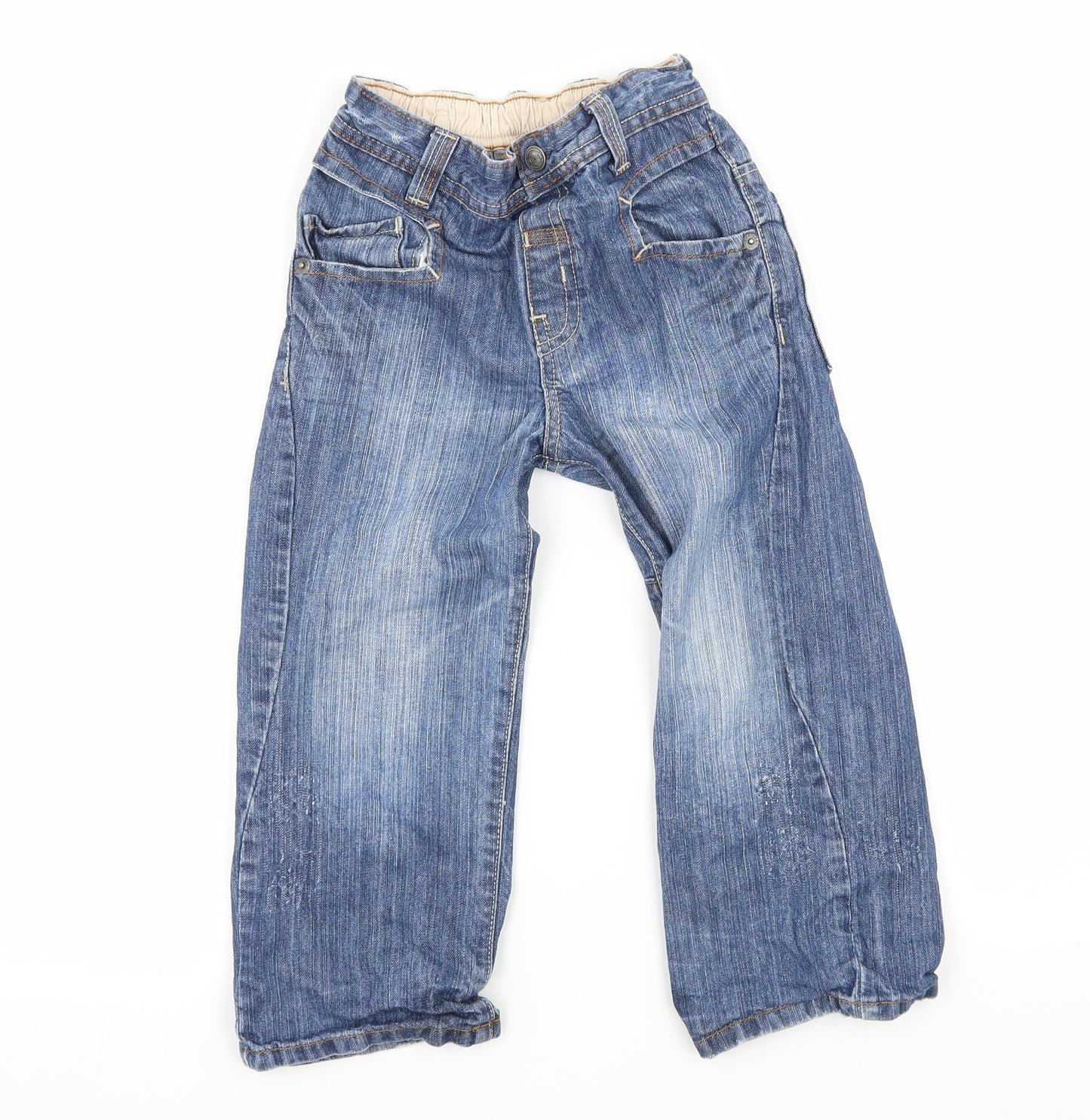 NEXT Boys Blue  Denim Straight Jeans Size 3-4 Years - Distressed
