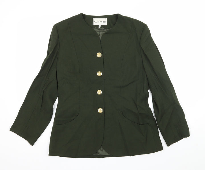Gina Womens Green Jacket Size 12