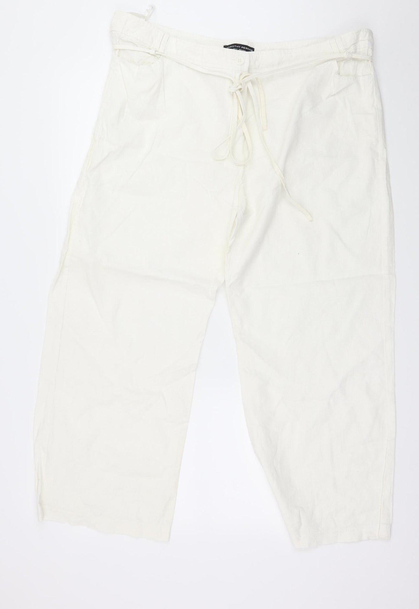 Dorothy Perkins Womens White   Trousers  Size 22 L28 in