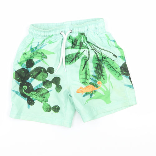 NEXT Boys Green Geometric  Sweat Shorts Size 2-3 Years - Chameleon