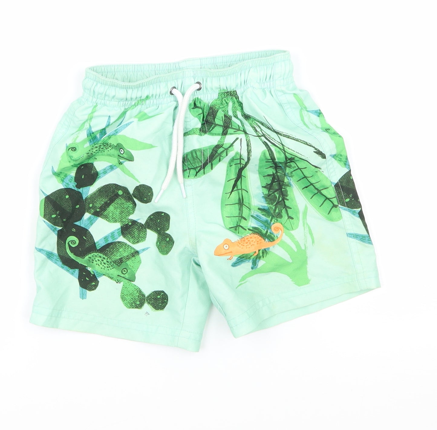NEXT Boys Green Geometric  Sweat Shorts Size 2-3 Years - Chameleon