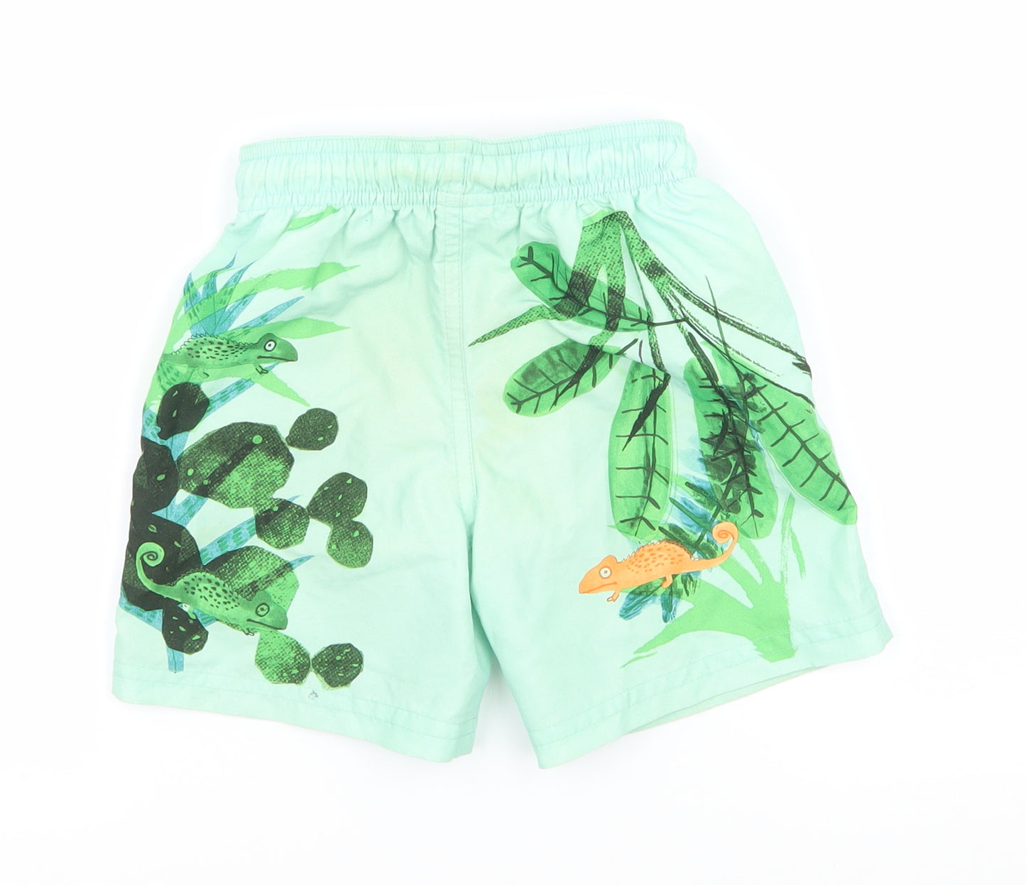 NEXT Boys Green Geometric  Sweat Shorts Size 2-3 Years - Chameleon