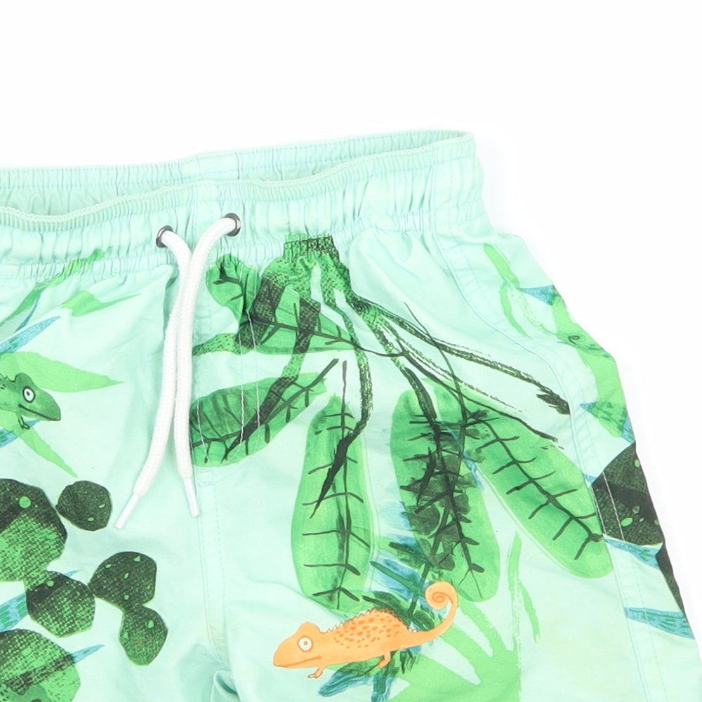 NEXT Boys Green Geometric  Sweat Shorts Size 2-3 Years - Chameleon