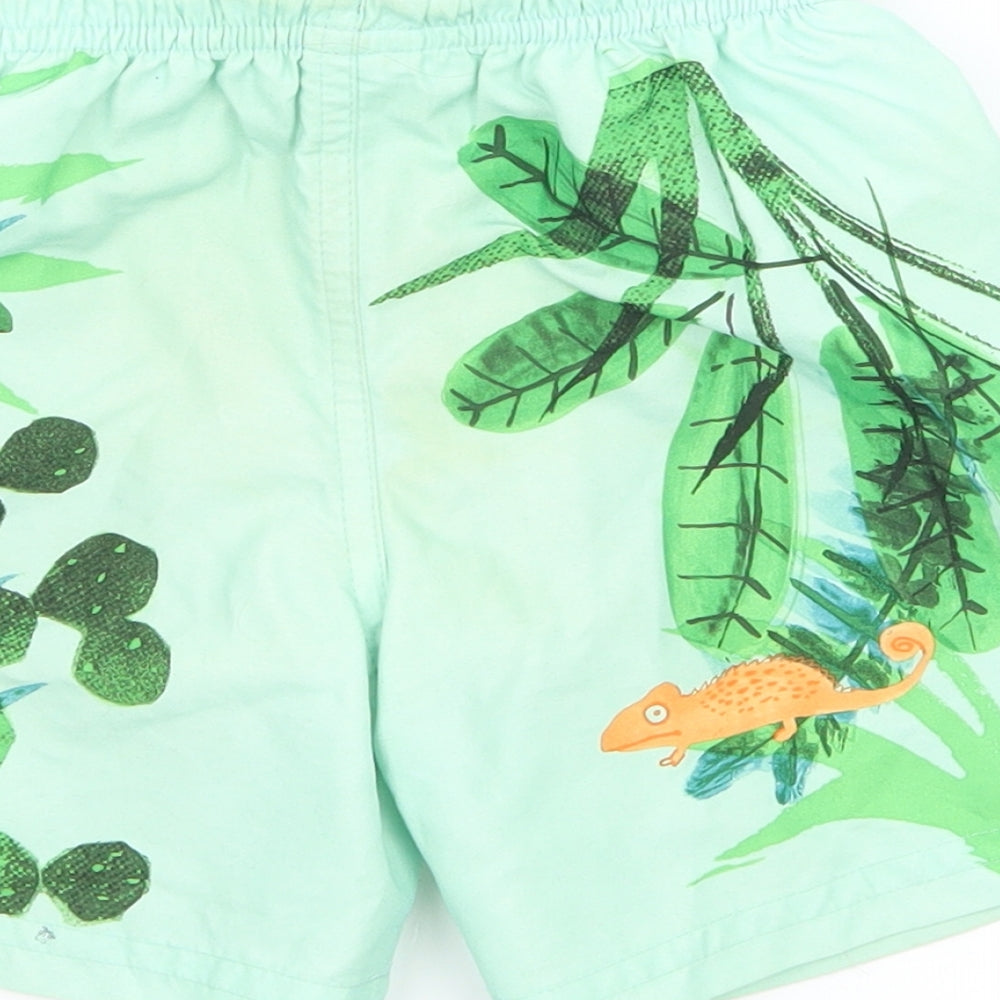 NEXT Boys Green Geometric  Sweat Shorts Size 2-3 Years - Chameleon