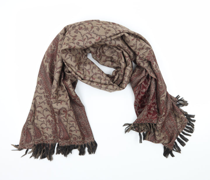 Preworn Womens Brown Floral Scarf