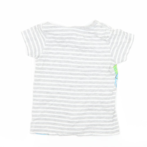 Matalan Boys Grey Striped Jersey Basic T-Shirt Size 3-4 Years  - Crocodile