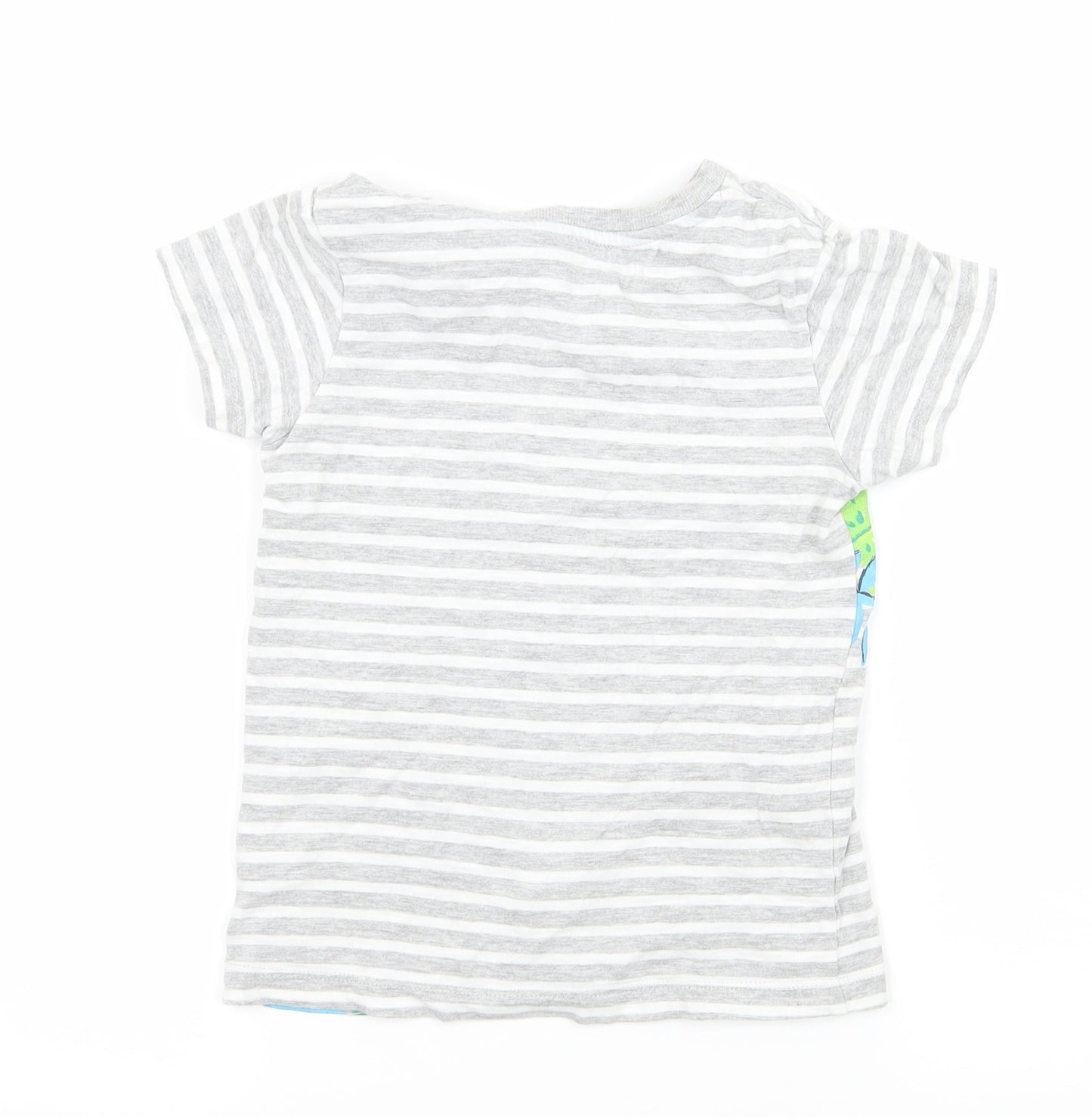 Matalan Boys Grey Striped Jersey Basic T-Shirt Size 3-4 Years  - Crocodile