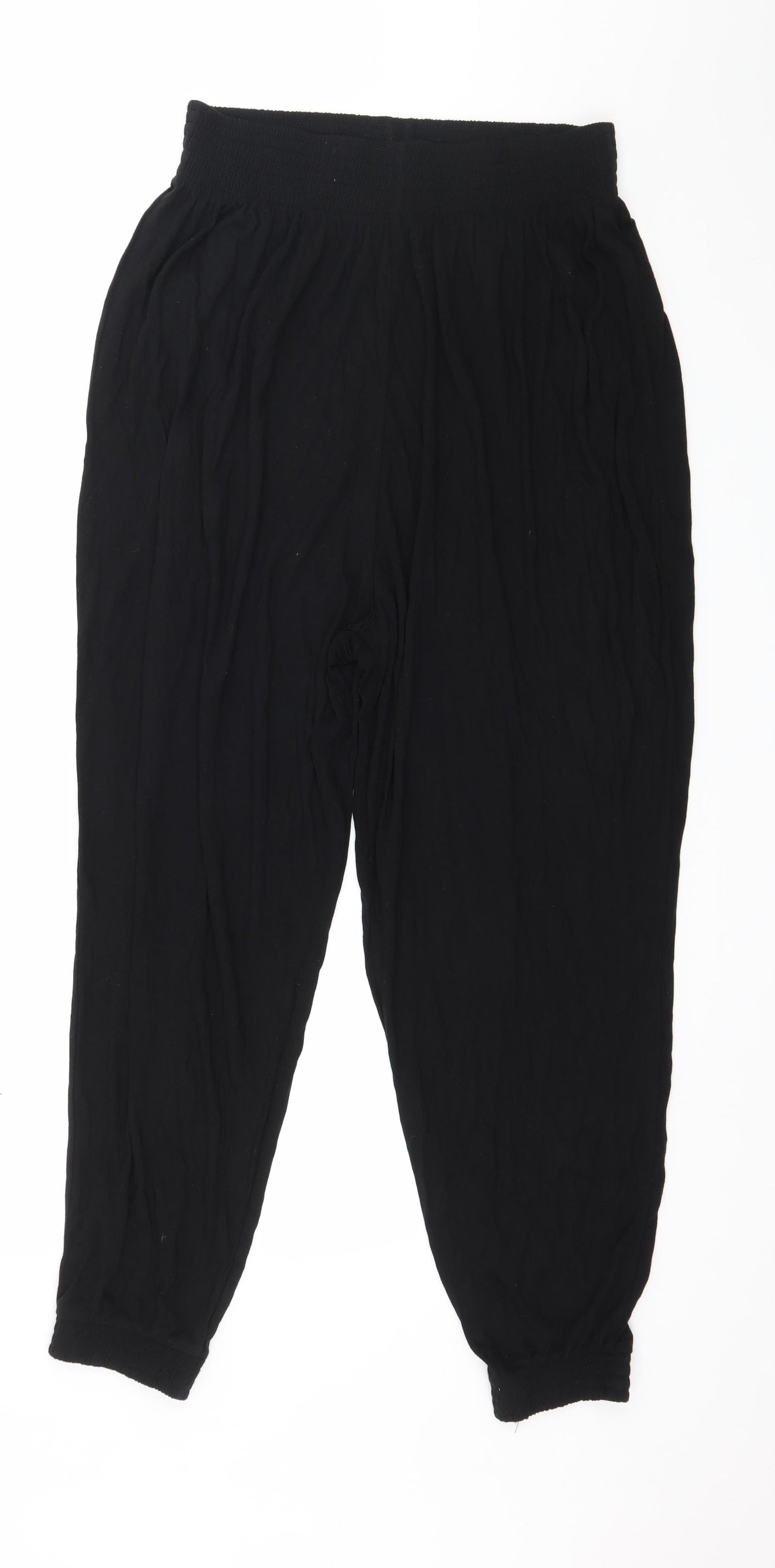 H&M Womens Black  Jersey Harem Trousers Size M L25 in