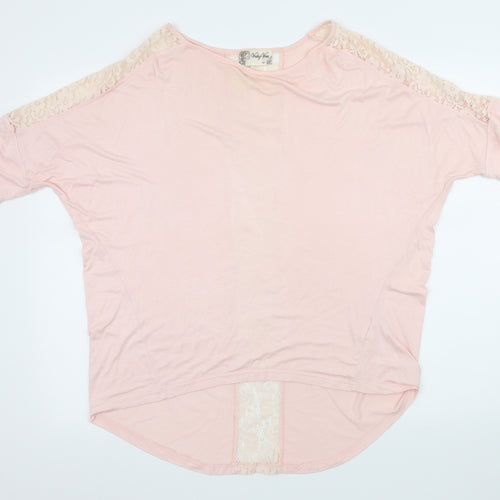 Voulez-Vous Womens Pink  Jersey Basic T-Shirt Size M