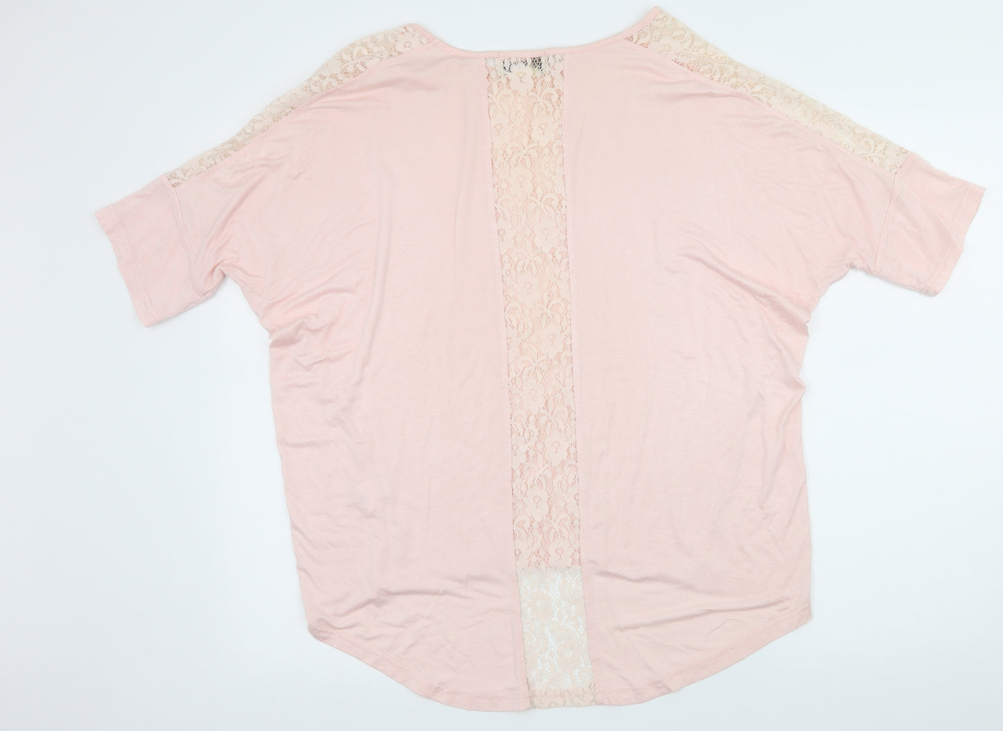 Voulez-Vous Womens Pink  Jersey Basic T-Shirt Size M