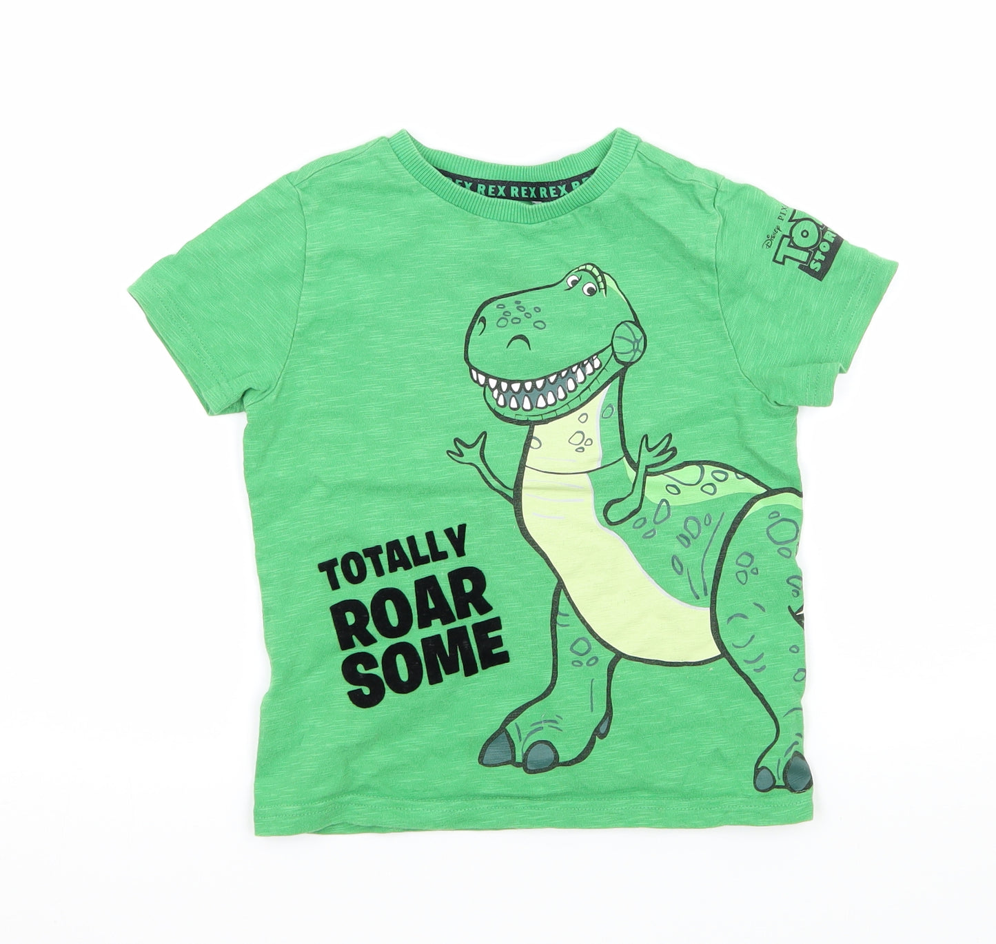 Preworn Boys Green  Jersey Basic T-Shirt Size 3-4 Years  - Rex Toy Story