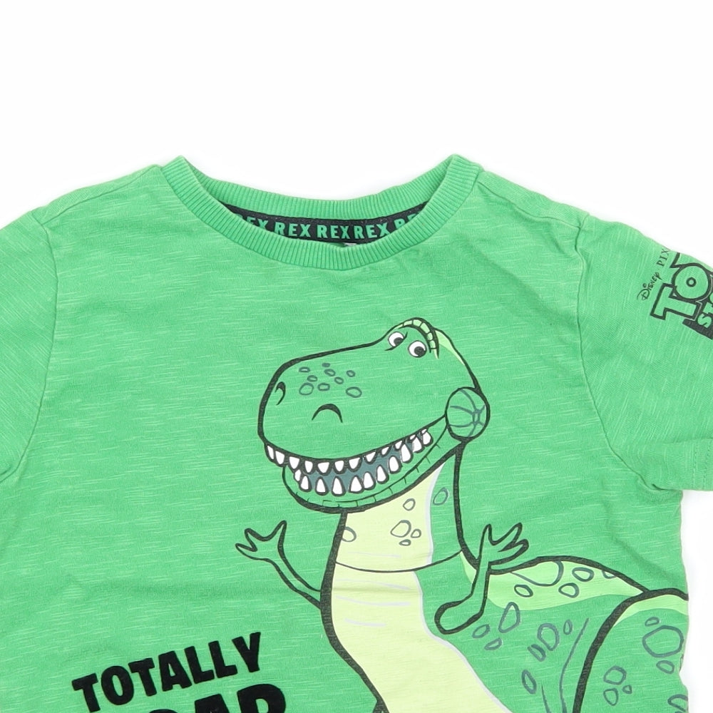 Preworn Boys Green  Jersey Basic T-Shirt Size 3-4 Years  - Rex Toy Story