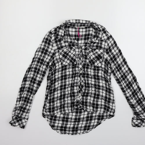 Matalan Girls Black Striped  Basic Button-Up Size 10 Years