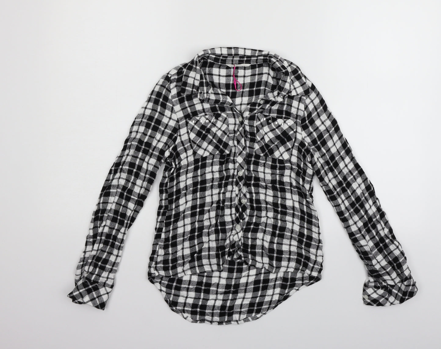 Matalan Girls Black Striped  Basic Button-Up Size 10 Years