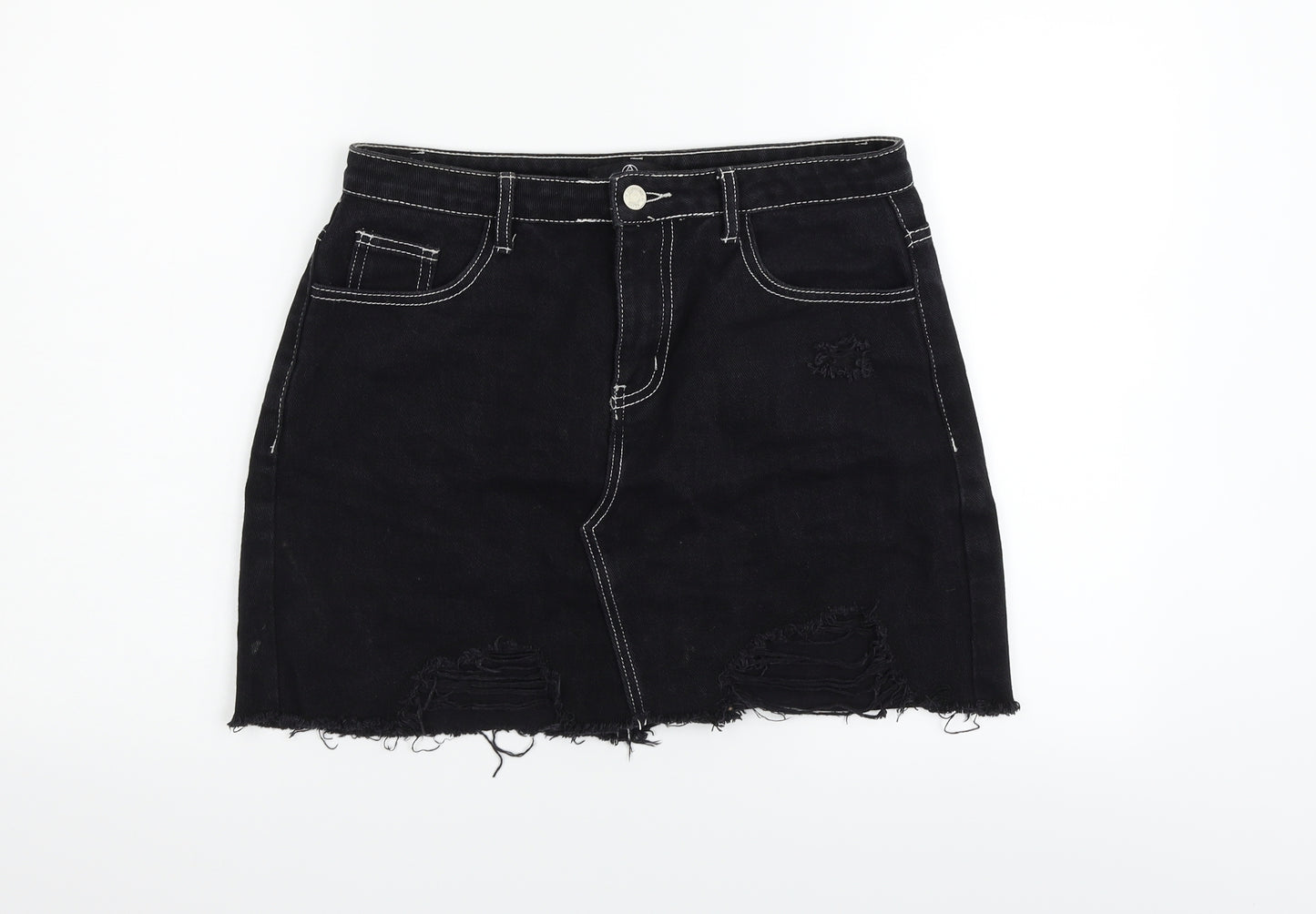Misguided Womens Black   Flare Skirt Size 12