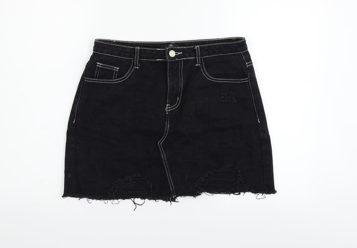 Misguided Womens Black   Flare Skirt Size 12