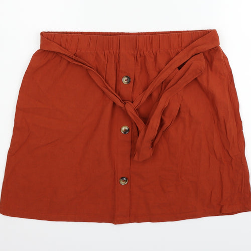 SheIn Womens Orange   Flare Skirt Size XL