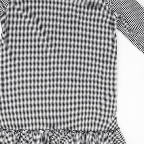 vivi fashion Womens Black Check  Fit & Flare  Size M