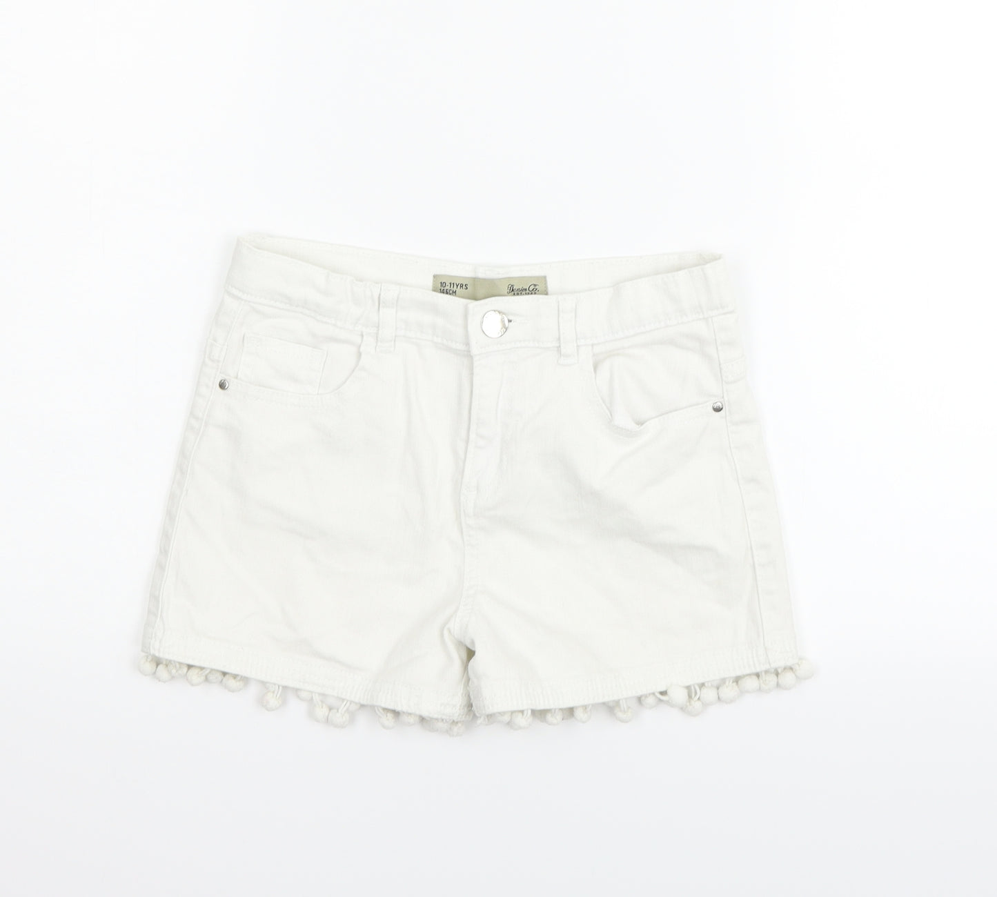 deniem & co Girls White Houndstooth  Hot Pants Shorts Size 10-11 Years