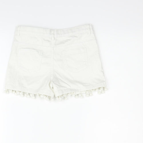deniem & co Girls White Houndstooth  Hot Pants Shorts Size 10-11 Years