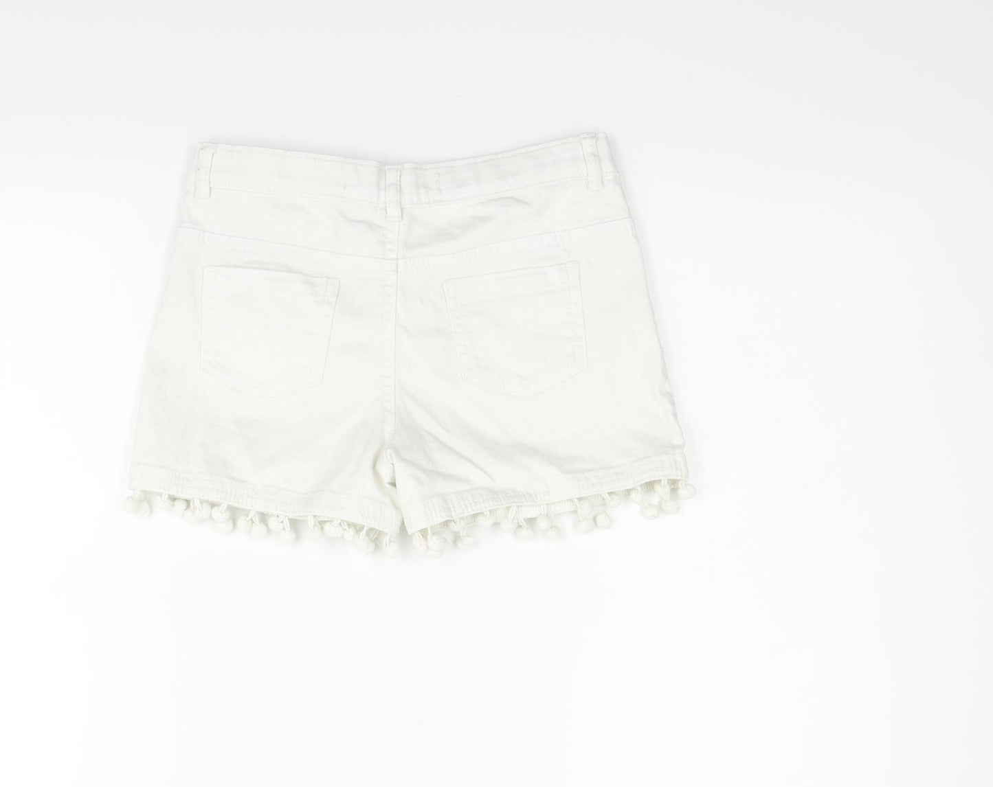 deniem & co Girls White Houndstooth  Hot Pants Shorts Size 10-11 Years