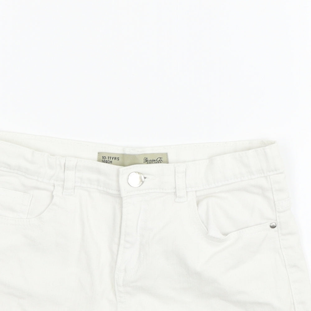 deniem & co Girls White Houndstooth  Hot Pants Shorts Size 10-11 Years