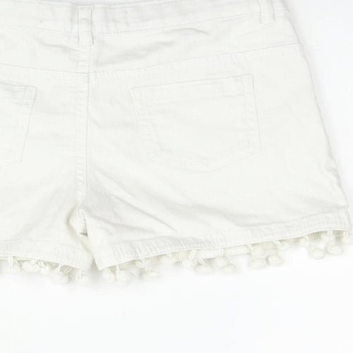 deniem & co Girls White Houndstooth  Hot Pants Shorts Size 10-11 Years