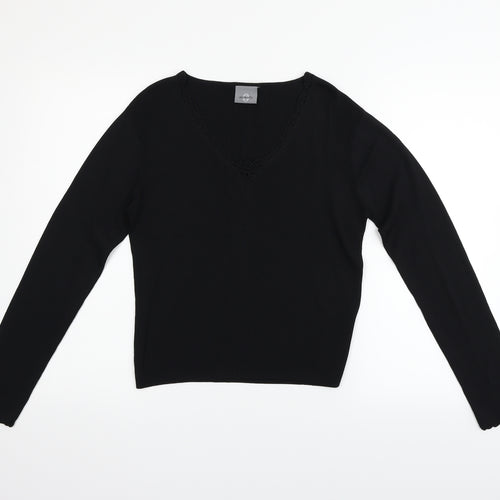 AMARANTO Womens Black   Basic T-Shirt Size M