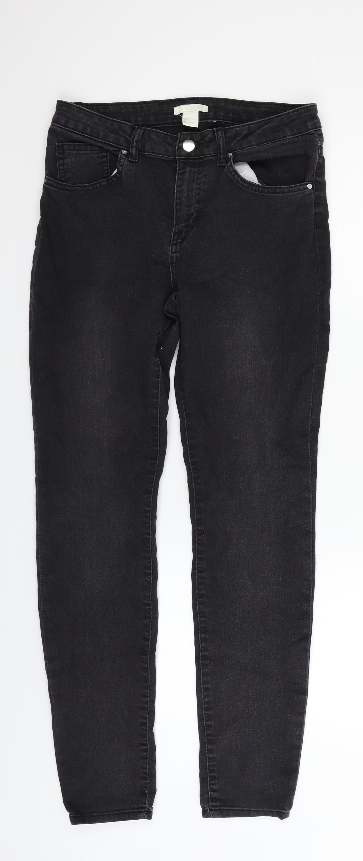 H&M Womens Grey   Trousers  Size 10 L27 in