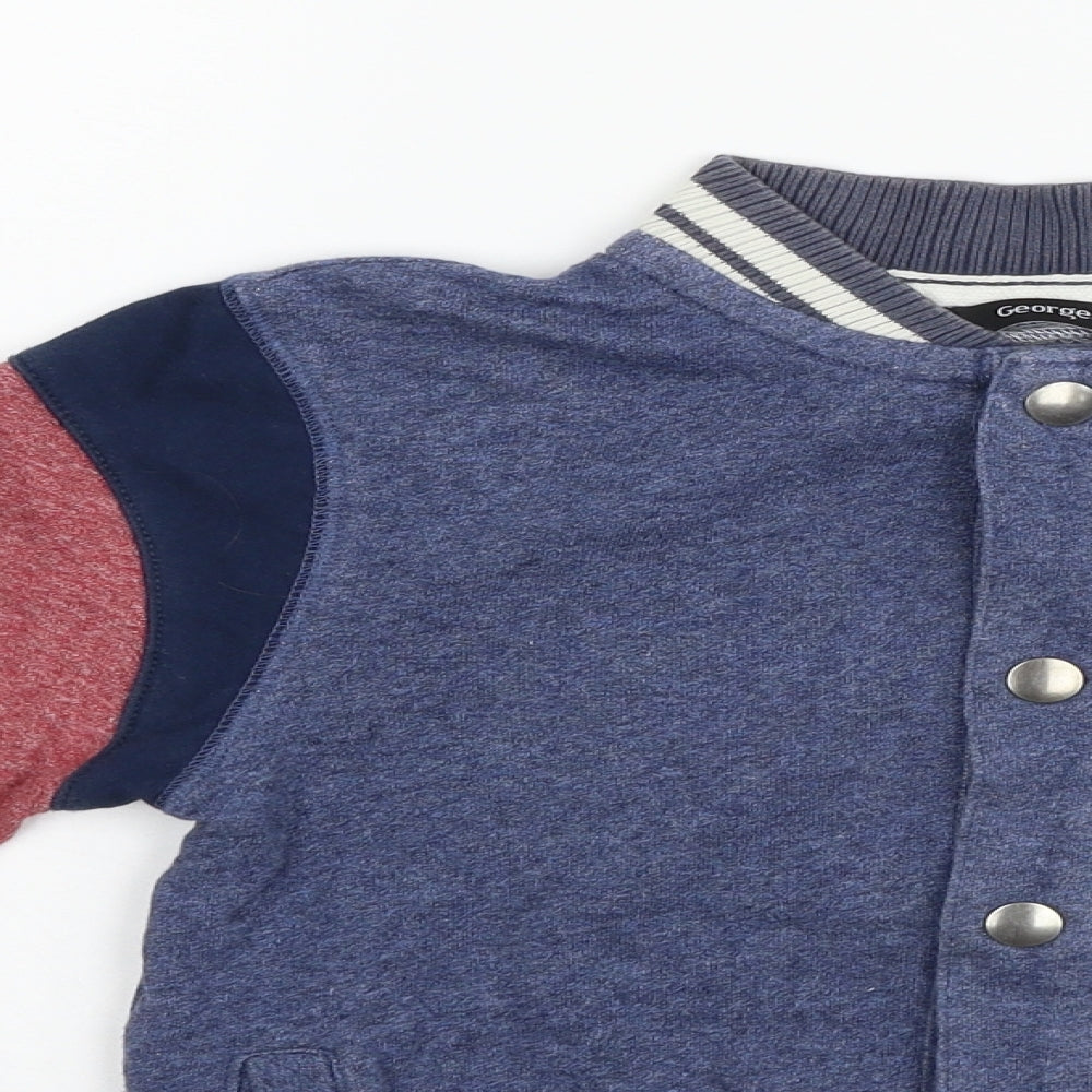 George Boys Blue   Cardigan Jumper Size 8-9 Years  - letter e