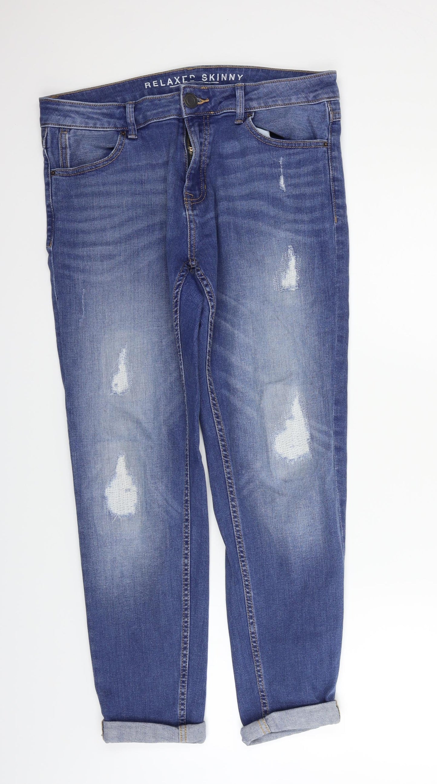 Marks and Spencer Womens Blue   Straight Jeans Size 12 L26 in