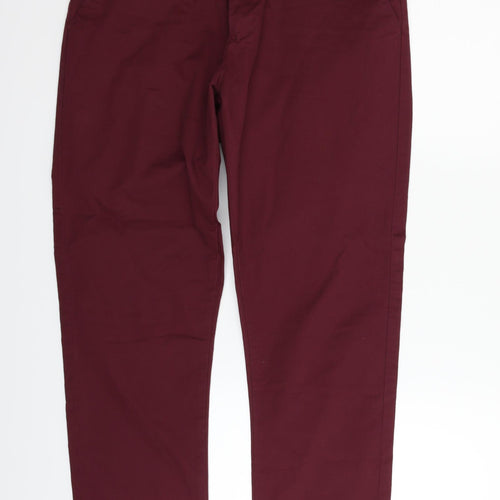 Matalan Womens Red Houndstooth  Trousers  Size 34 in L30 in