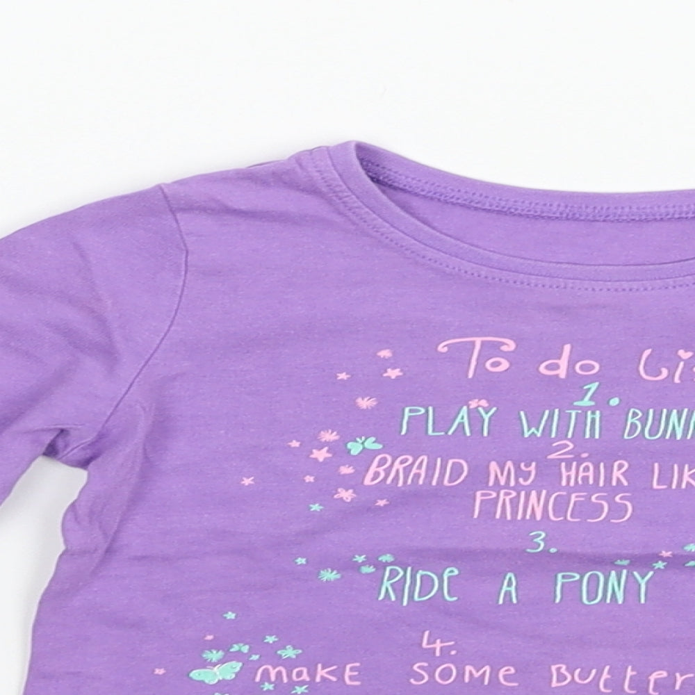 Mothercare Girls Purple   Basic T-Shirt Size 12-18 Months