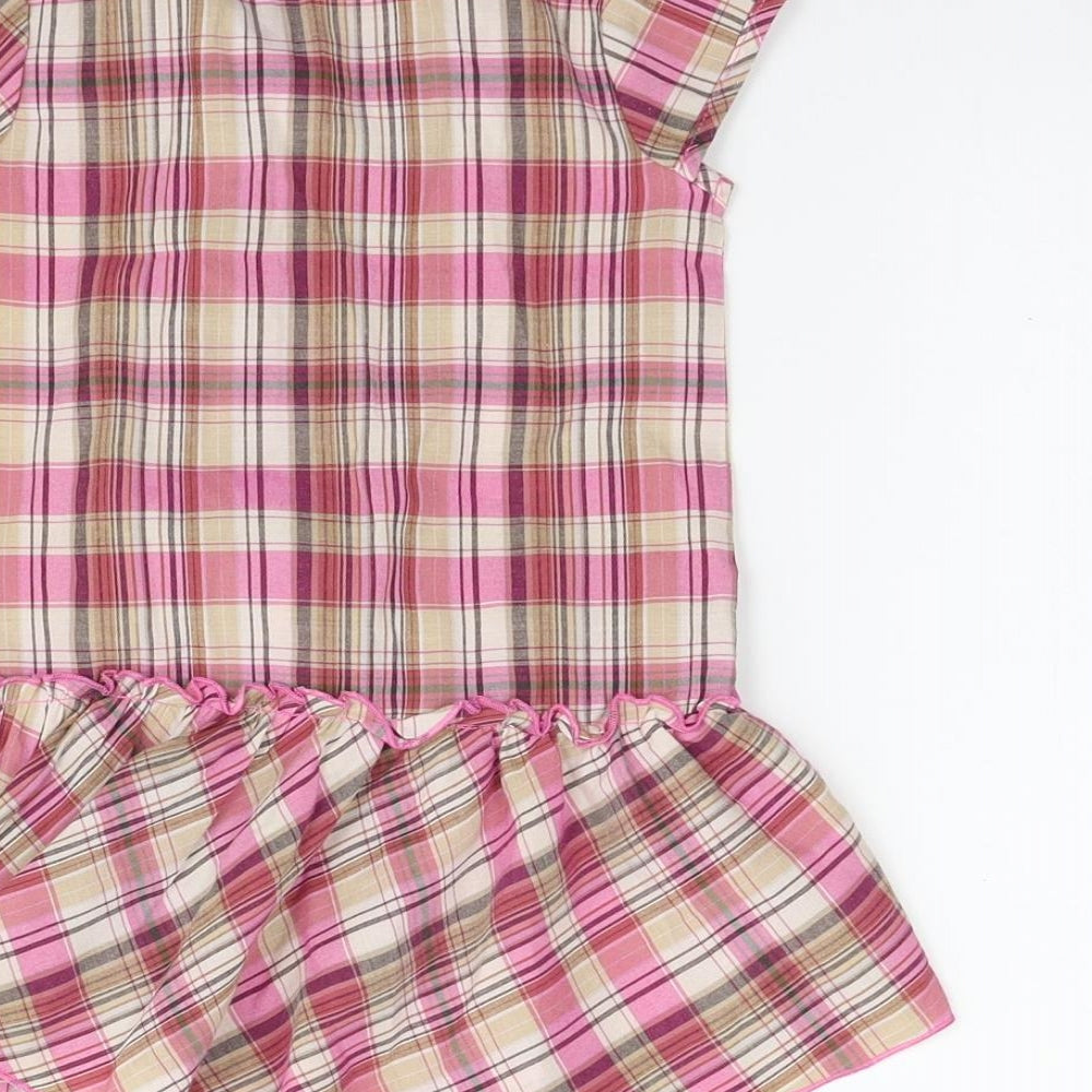 NEXT Girls Pink Check  Fit & Flare  Size 9-12 Months