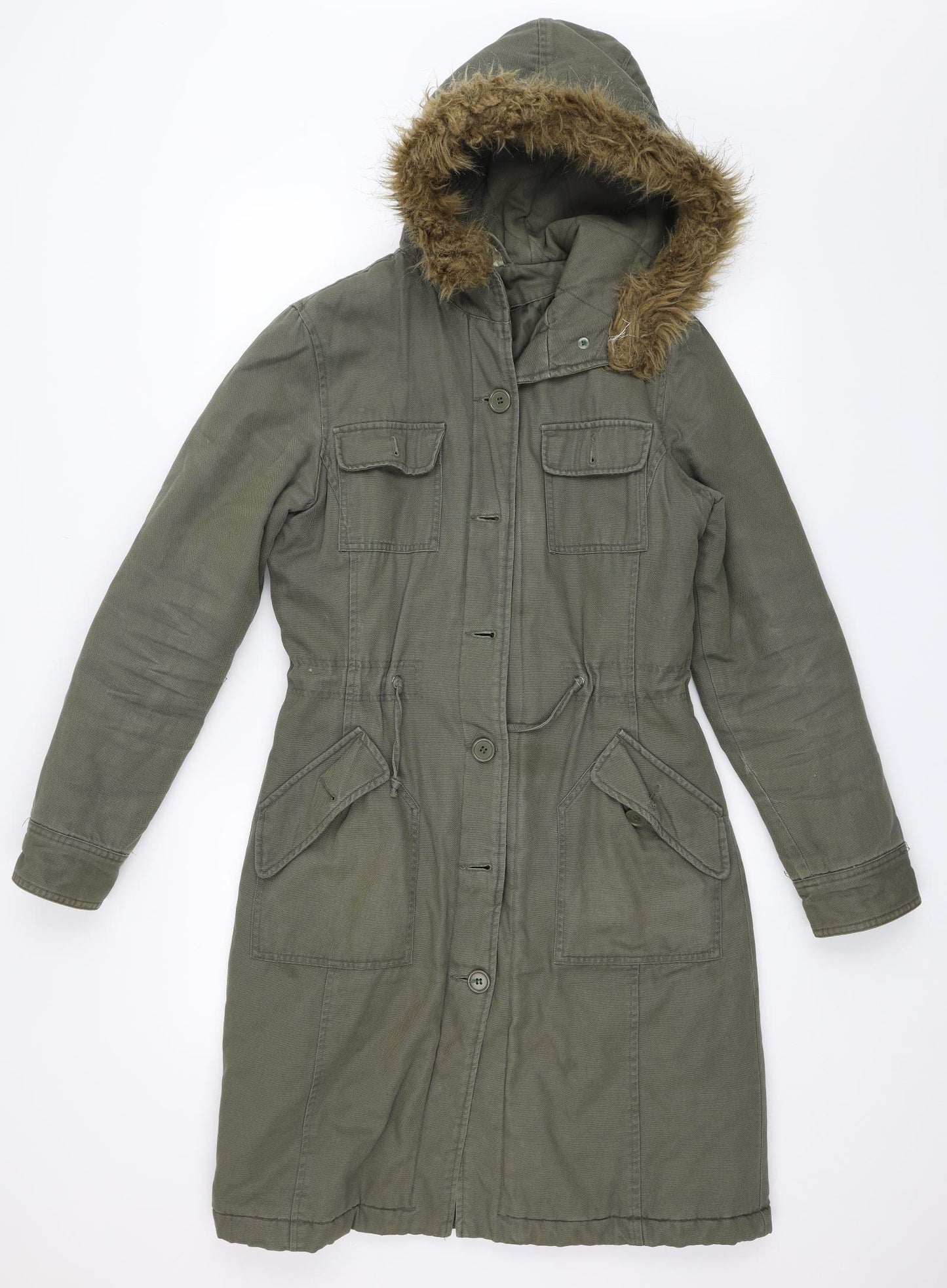 Fluid Womens Green   Parka Coat Size 12