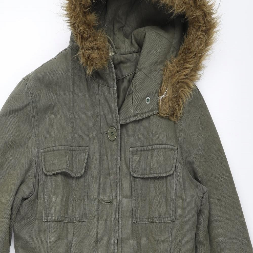 Fluid Womens Green   Parka Coat Size 12