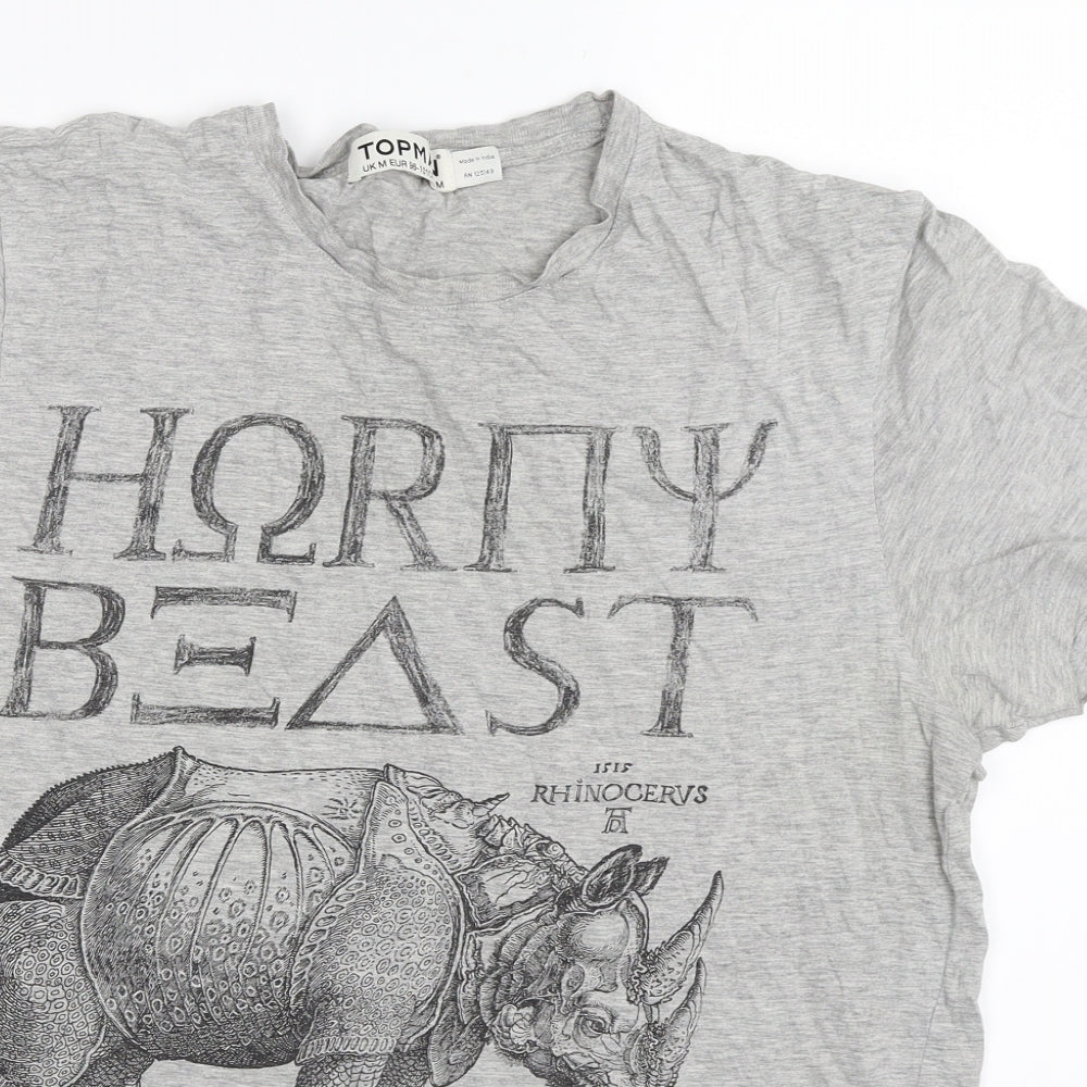 Topman Mens Grey    T-Shirt Size M
